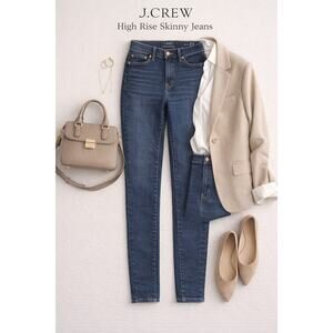 J.Crew Womens 29 High Rise Skinny Dark Wash Denim Minimalist Jeans